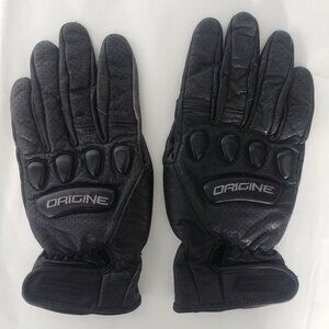 Origine Men Large 100% leather black motorcycle gloves